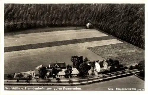 Ak Blankenhain in Thüringen, Gaststätte und Fremdenheim zum guten Kameraden, Fliegeraufnahme