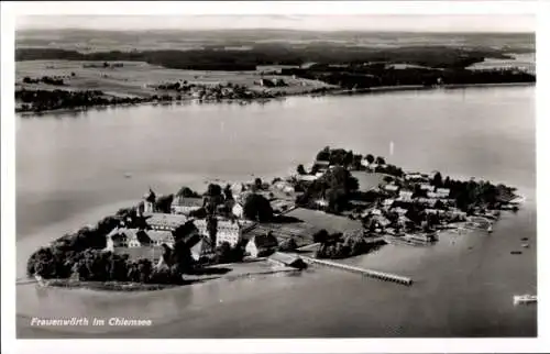 Ak Frauenchiemsee Fraueninsel Chiemsee Oberbayern, Fliegeraufnahme