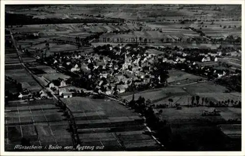 Ak Münzesheim Kraichtal in Baden, Fliegeraufnahme