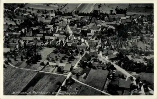 Ak Monzernheim in Rheinhessen, Fliegeraufnahme