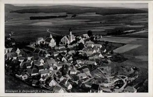 Ak Bissingen in Schwaben Bayern, Fliegeraufnahme