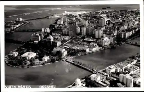 Foto Ak Recife Brasilien, Gesamtansicht, Fliegeraufnahme