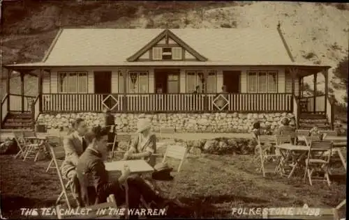 Ak Folkestone Kent England, The Tea Chalet in the Warren