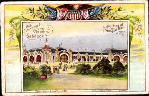 Ak Saint Louis Missouri USA, Weltausstellung 1904, Transport und Verkehrs-Gebäude