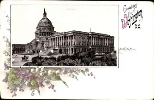 Passepartout Litho Washington DC USA, United States Capitol