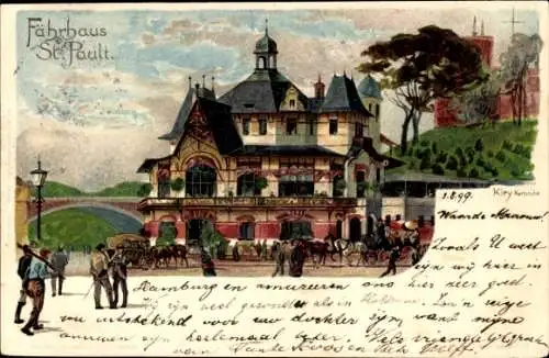 Künstler Litho Kley, Heinrich, Hamburg Mitte St. Pauli, Fährhaus