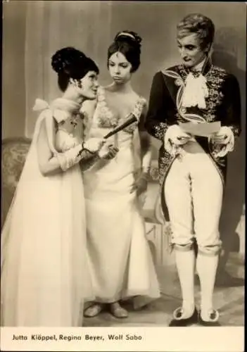 Ak Schauspielerin Jutta Klöppel, Regina Beyer, Wolf Sabo, Hauptmann Florian von der Mühle, DEFA