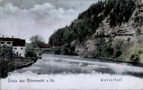 Ak Altenmarkt an der Alz Oberbayern, Wasserfall