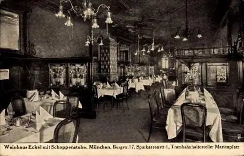 Ak München Bayern, Weinhaus Eckel, Burgstraße 17