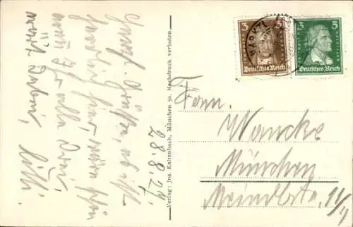 Künstler Ak Marktl am Inn Oberbayern, Totalansicht