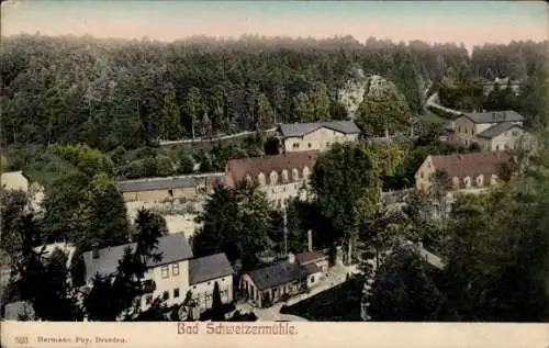 Ak Bad Schweizermühle Rosenthal Bielatal in Sachsen, Teilansicht