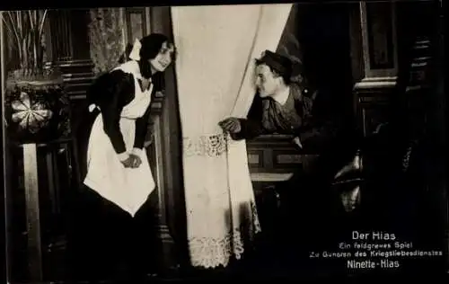 Ak Der Hias, Ein feldgraues Spiel, Zu Gunsten des Kriegsliebesdienstes Ninette-Hias