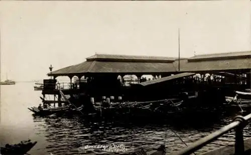 Foto Ak Singapur, Johnston's Pier, Boote