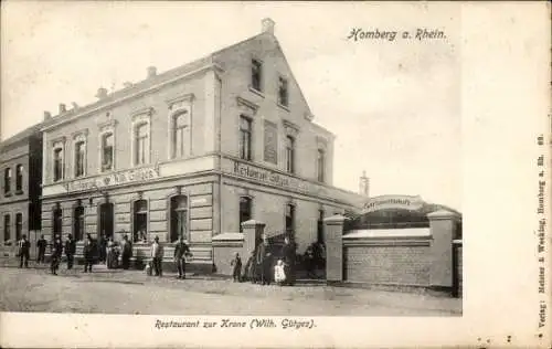 Ak Homberg am Rhein Duisburg im Ruhrgebiet, Restaurant zur Krone