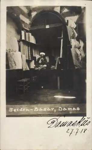 Foto Ak Damas Damaskus Syrien, Seiden-Basar, 1918