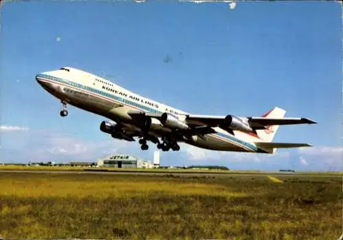 Ak Koreanisches Passagierflugzeug, Boeing 747-200B, HL-747, Korean Air Lines