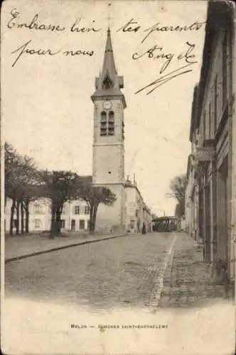 Ak Melun Seine et Marne, Clocher Saint Barthelemy