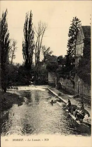 Ak Moret sur Loing Seine et Marne, Lavoir