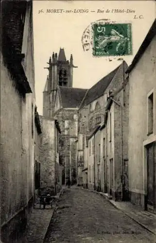 Ak Moret sur Loing Seine et Marne, Rue de l'Hotel Dieu