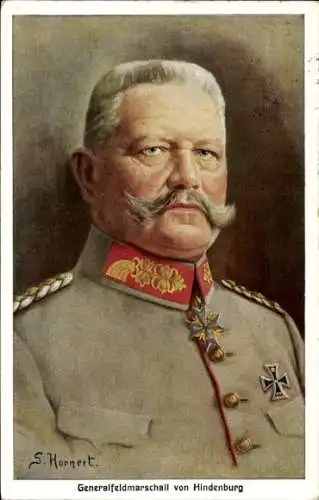 Künstler Ak Hornert, G., Generalfeldmarschall Paul von Hindenburg, Portrait