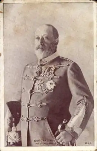 Ak König Eduard VII., Portrait in Uniform