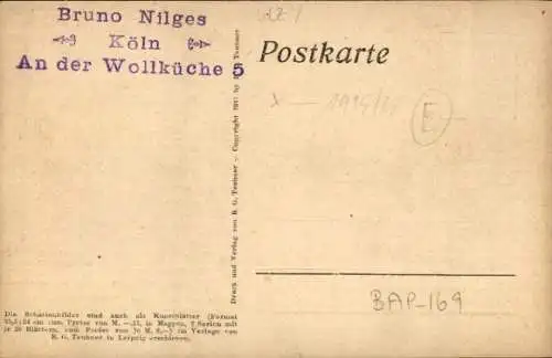 Scherenschnitt Künstler Ak Diefenbach, Göttliche Jugend 2, Teilbild 27, Triangel