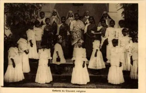 Ak Enfants du Voucent indigène, Missionierung, Indische Kinder