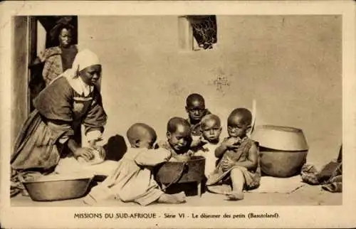 Ak Missions du Sud Afrique, Série VI, Le déjeuner des petits, Basutoland