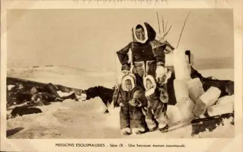 Ak Eskimo Missions, Eskimo Mom Hourse, Eskimos, Mutter, Kinder