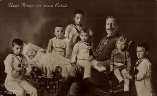 Ak Kaiser Wilhelm II., Portrait mit seinen Enkeln, Liersch 7577