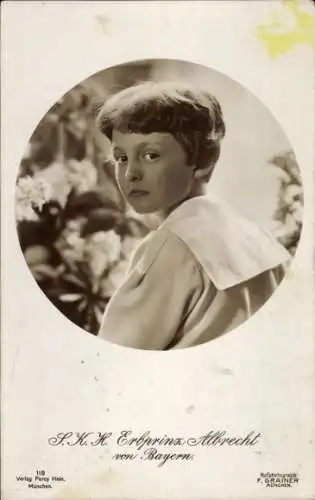 Ak Erbprinz Albrecht von Bayern, Portrait