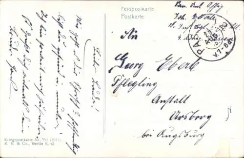 Künstler Ak Kurz, Kaiser Franz Joseph I., Zitat, I. WK