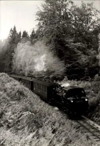 Ak Schmalspurbahn Putbus Göhren, Personenzug am Fuß der Granitz, kurz vor dem Jagdschloss 1971