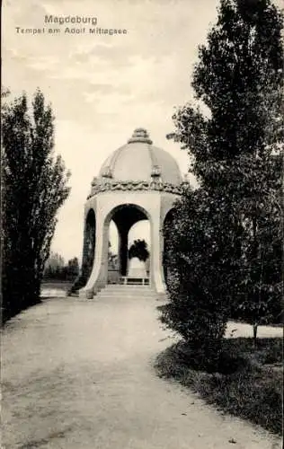 Ak Magdeburg an der Elbe, Tempel am Adolf Mittag See