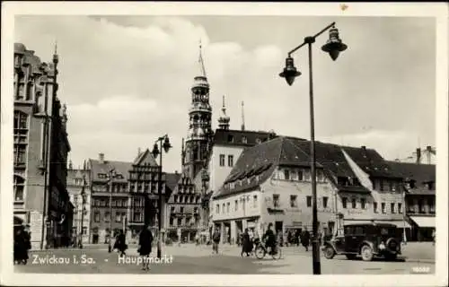 Ak Zwickau in Sachsen, Partie auf dem Hauptmarkt