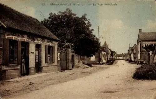 Ak Germainville Eure-et-Loir, Rue Principale