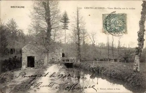 Ak Châtelaudren Plouagat Cotes d'Amor, Vieux Moulin sur la riviere