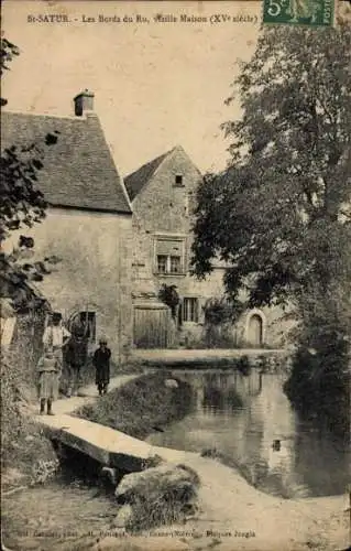 Ak Fontenay Saint Satur Cher, Les Bords du Ru, waille Maison