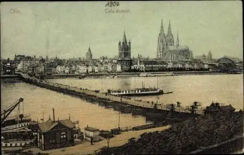 Ak Köln am Rhein, Totalansicht, Dom