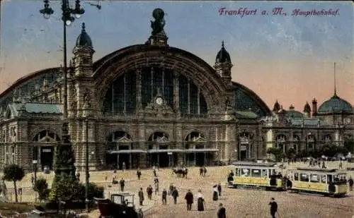 Ak Frankfurt Main, Hauptbahnhof, Straßenbahn