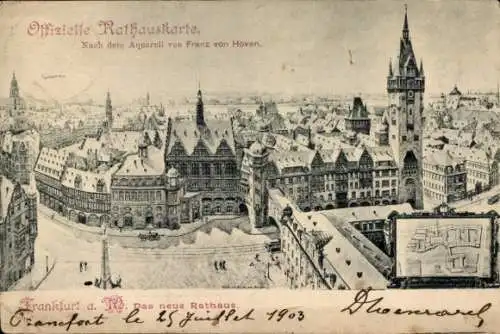 Künstler Ak von Hoven, Franz, Frankfurt am Main, Das neue Rathaus