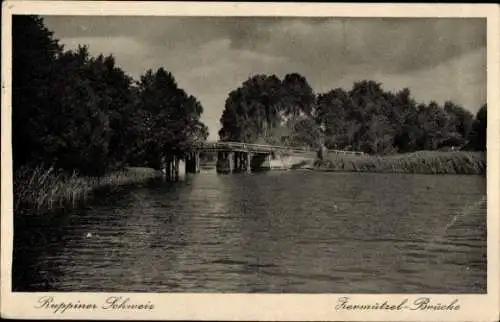 Ak Neuruppin in Brandenburg, Blick auf die Zermützel Brücke