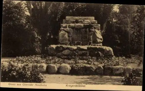 Ak Glienicke Nordbahn bei Hermsdorf in Brandenburg, Kriegerdenkmal