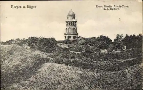 Ak Bergen auf der Insel Rügen, Ernst Moritz Arndt-Turm a. d. Rugard