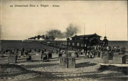 Ak Seebad Binz auf Rügen, Brücke