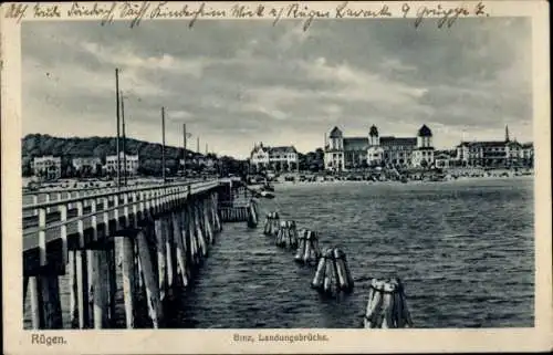 Ak Seebad Binz auf Rügen, Landungsbrücke