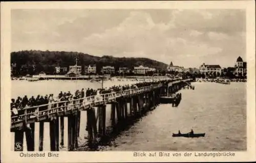 Ak Binz auf Rügen, Blick von der Landungsbrücke aus