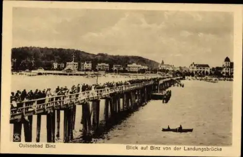 Ak Binz auf Rügen, Blick von der Landungsbrücke aus