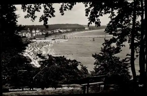 Ak Seebad Binz auf Rügen, Ausblick vom Hochufer