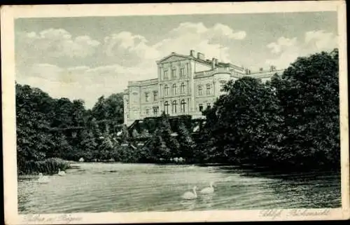 Ak Putbus auf der Insel Rügen, Schloss, Rückansicht